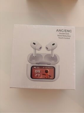 White ANC/ENC Wireless Earbuds with Noise Reduction and Touch Control
